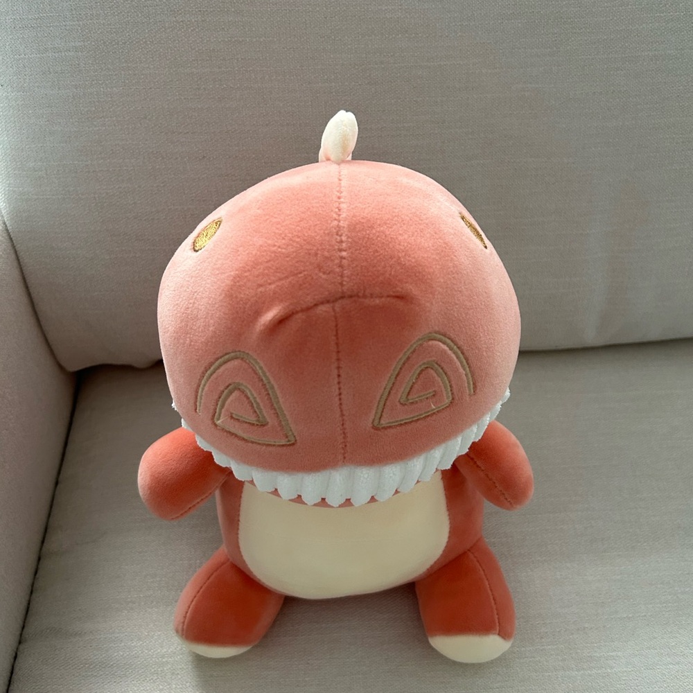 Preowned Cute Coral Dinosaur Plush Children's Stuffie Excellent Condition